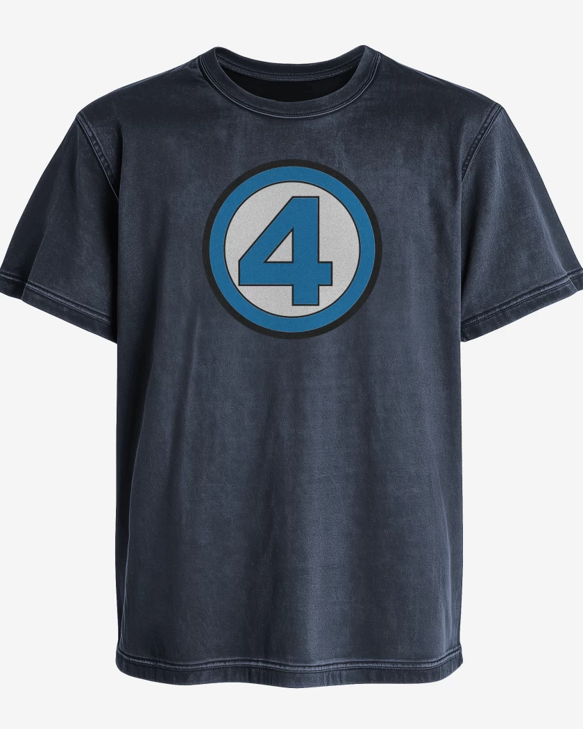 Polera desgastada Los Cuatro Fantasticos Simbolo Comic
