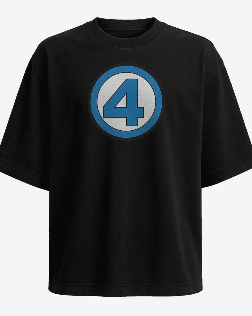 Polera Oversize Los Cuatro Fantasticos Simbolo Comic