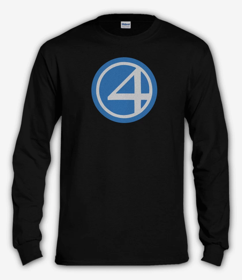 Polera manga larga Negro de Los Cuatro Fantasticos Simbolo