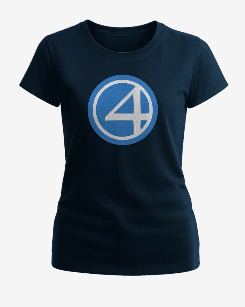 Polera de Mujer Azul Marino de Los Cuatro Fantasticos Simbolo