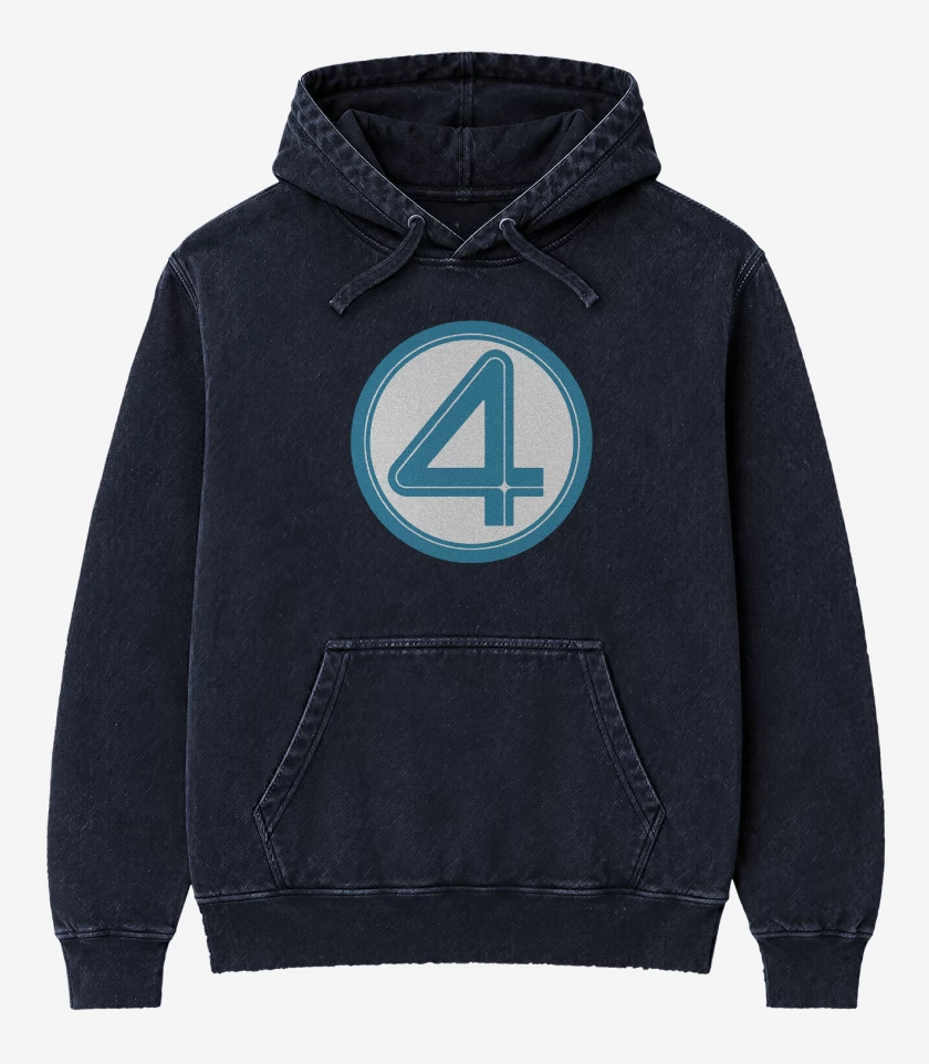 Poleron Canguro Acid Wash Azul Marino de Fantastic Four First Step