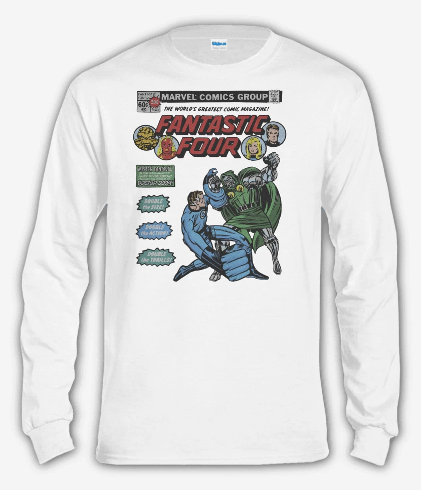 Polera manga larga Blanco de Los Cuatro vs Dr Doom