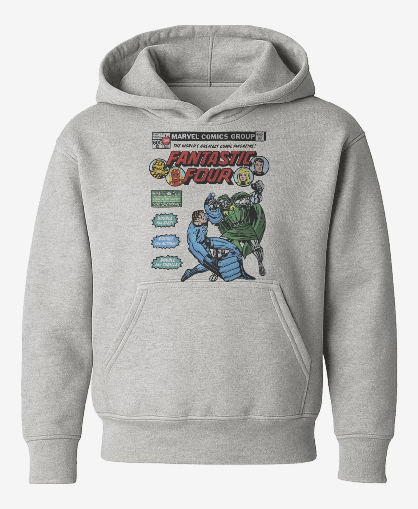 Poleron de niño Gris Melange de Los Cuatro vs Dr Doom
