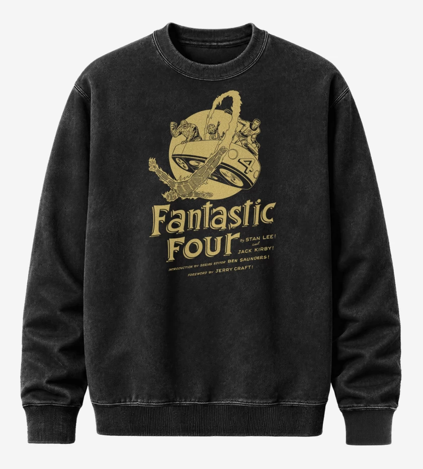 Poleron Polo Acid Wash Negro de Classic Fantastic Four