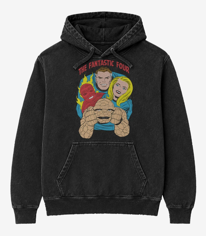 Poleron Canguro Acid Wash Amigos Fantasticos