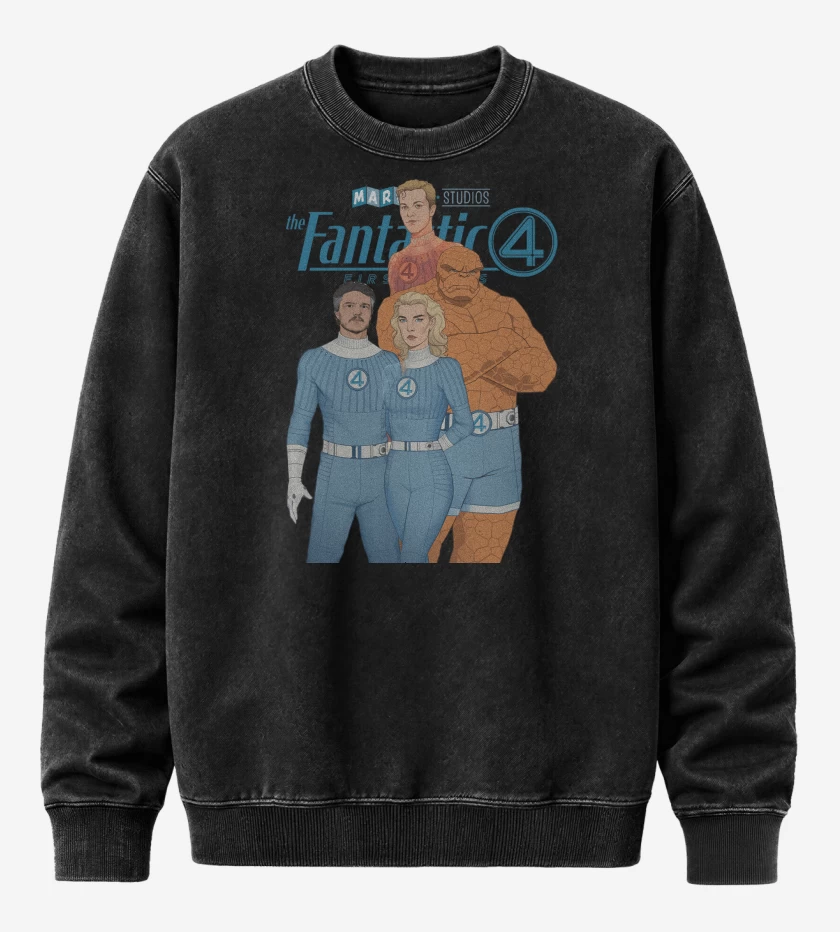 Poleron Polo Acid Wash Negro de The Fantastic 4