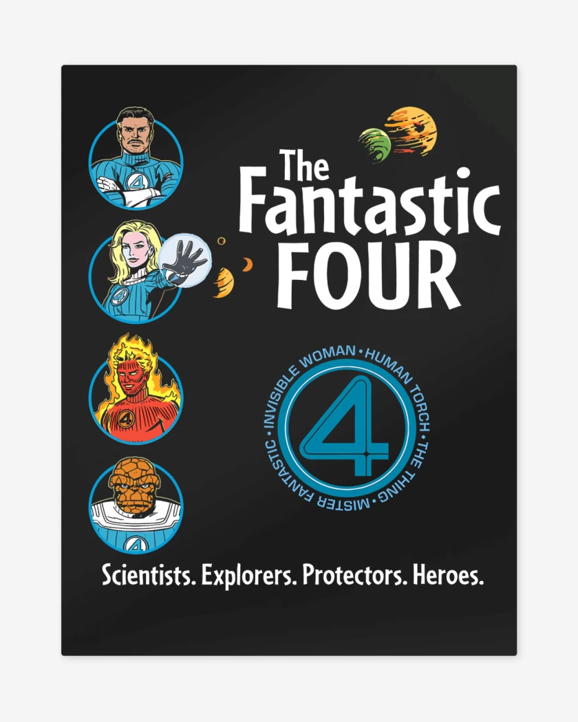 Print metalico Cientificos Exploradores Protectores Heroes