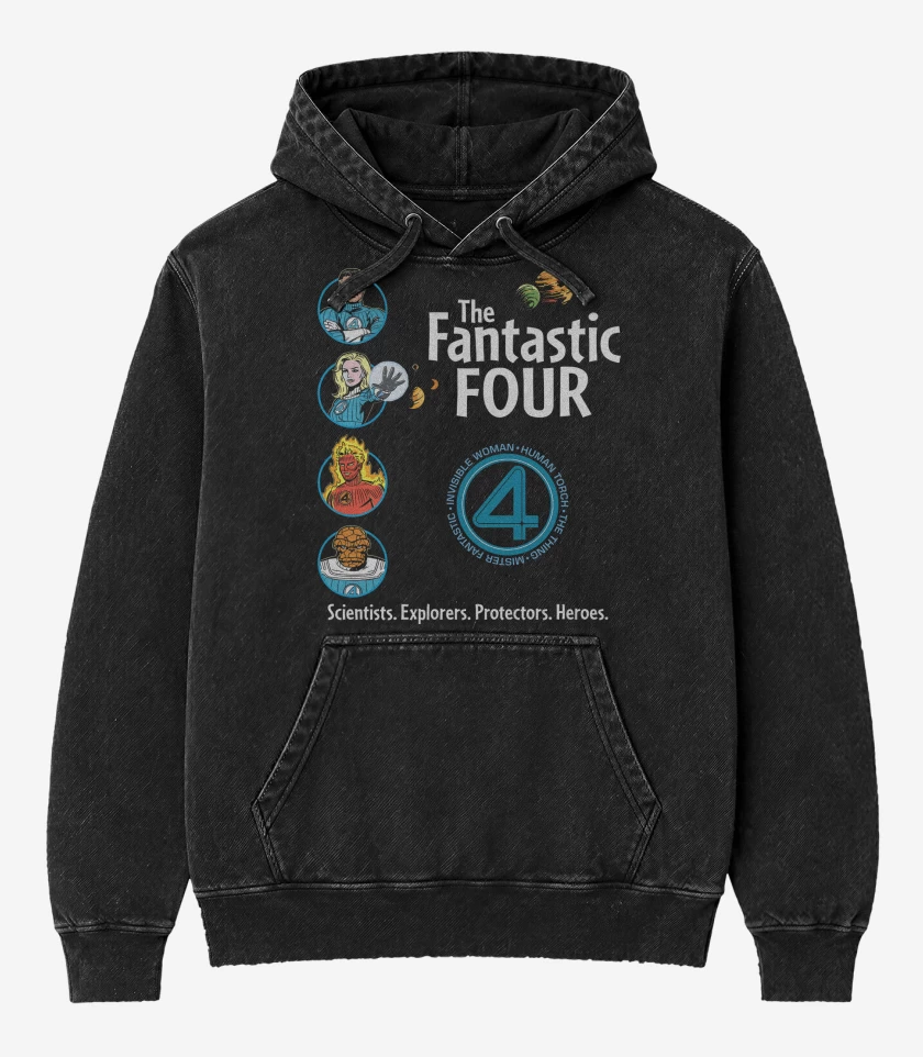 Poleron Canguro Acid Wash Cientificos Exploradores Protectores Heroes