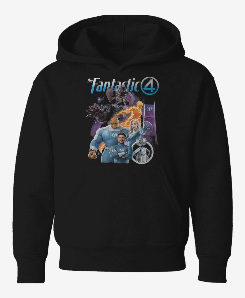 Poleron de niño Negro de Cuatro Fantasticos & Galactus