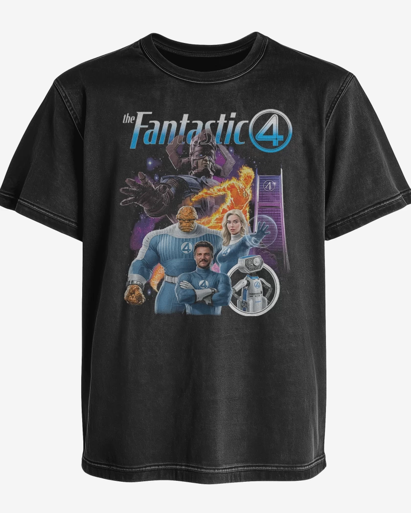 Polera desgastada Cuatro Fantasticos & Galactus