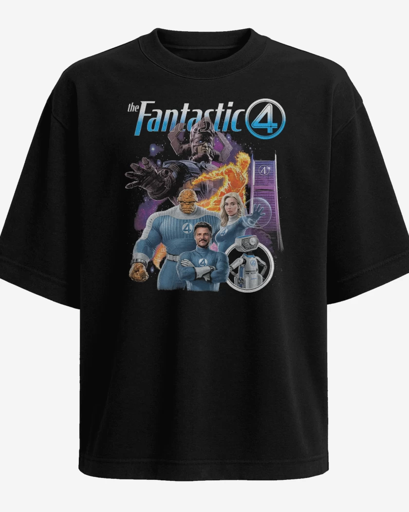 Polera Oversize Cuatro Fantasticos & Galactus