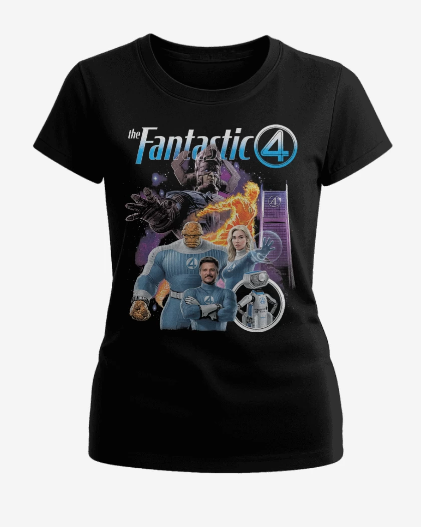Polera de Mujer Negro de Cuatro Fantasticos & Galactus