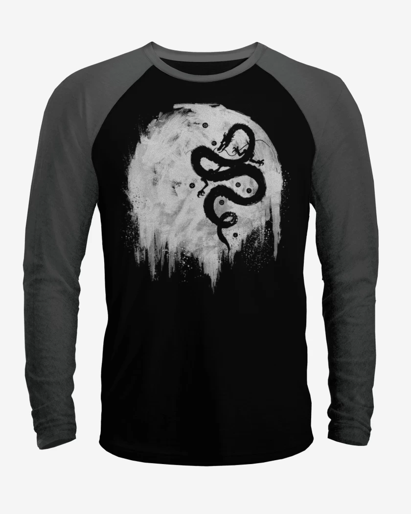 Polera Raglan Negro / Negro Heather de Dragon DBZ