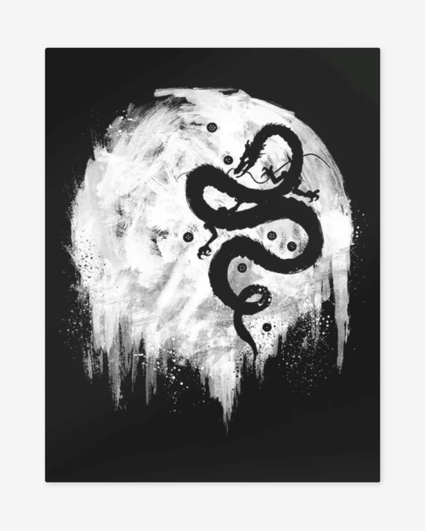 Print metalico Negro de Dragon DBZ