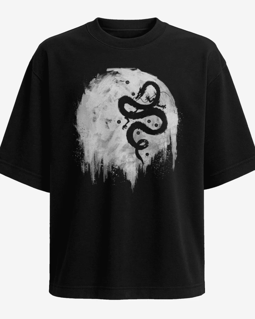 Polera Oversize Negro de Dragon DBZ