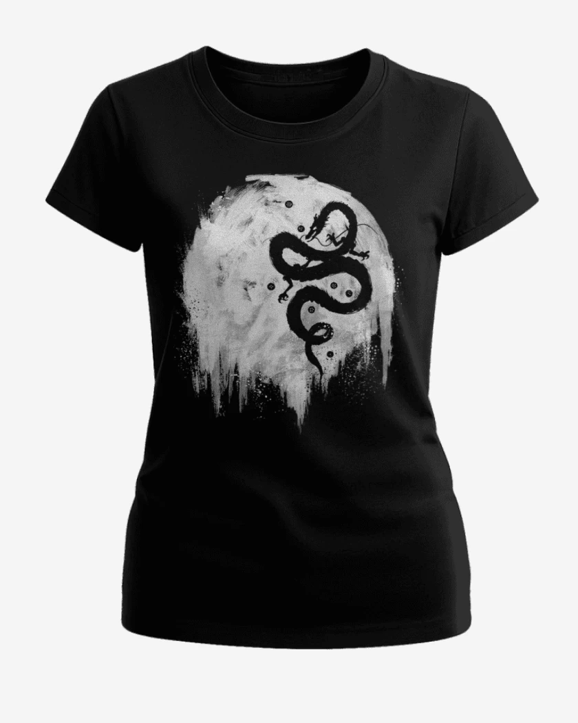 Polera de Mujer Negro de Dragon DBZ