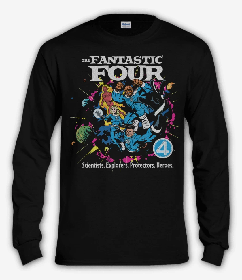 Polera manga larga Negro de The Fantastic Four Comic