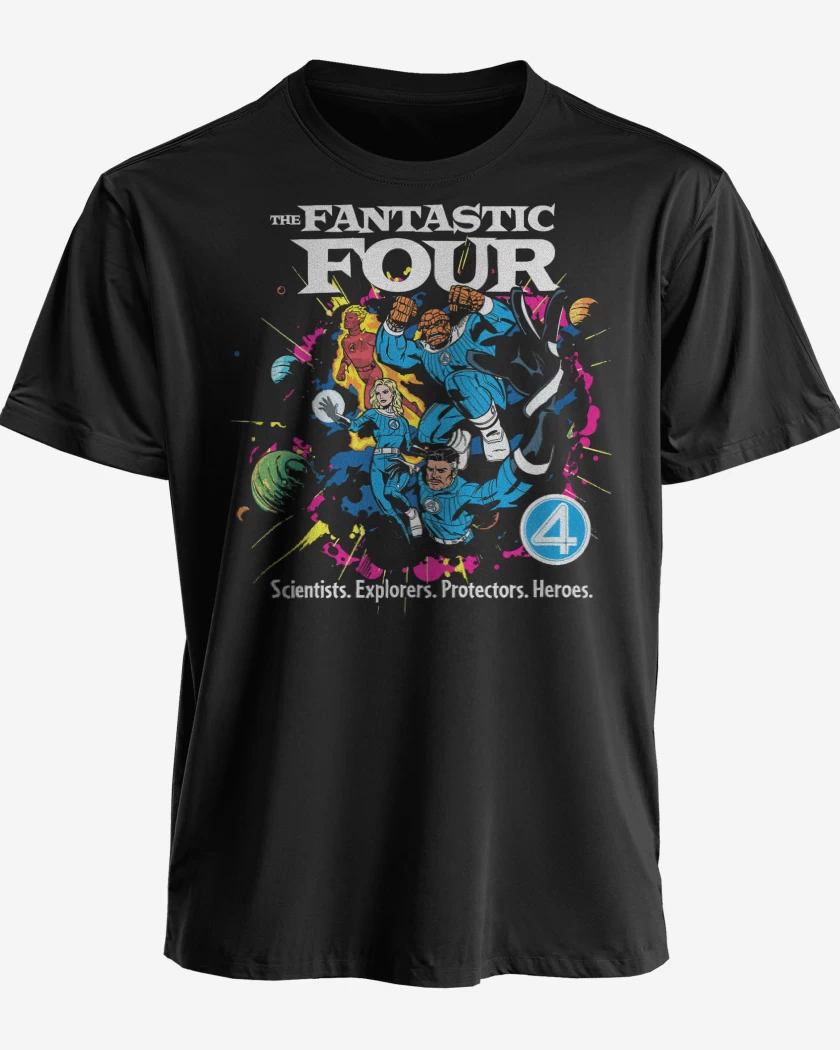 Polera premium Negro de The Fantastic Four Comic