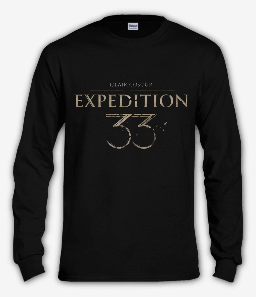 Polera manga larga Negro de Clair Obscur Expedition 33 Logo