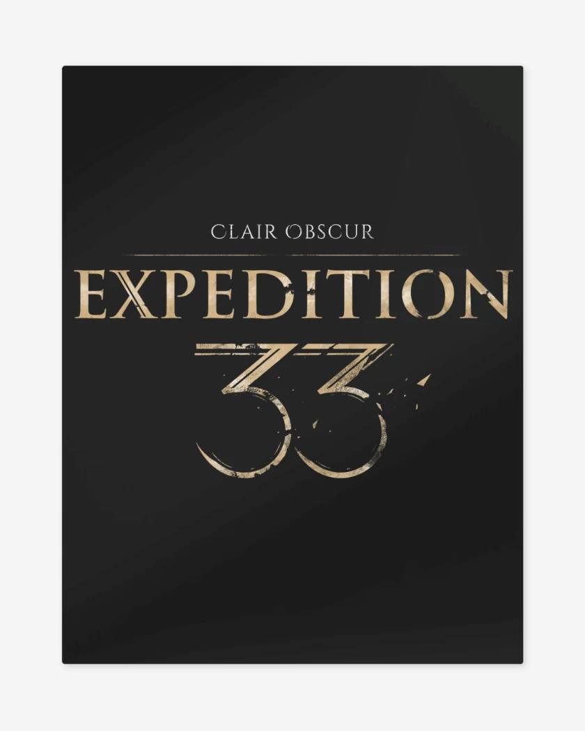 Print metalico Negro de Clair Obscur Expedition 33 Logo