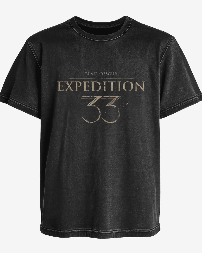 Polera desgastada Clair Obscur Expedition 33 Logo