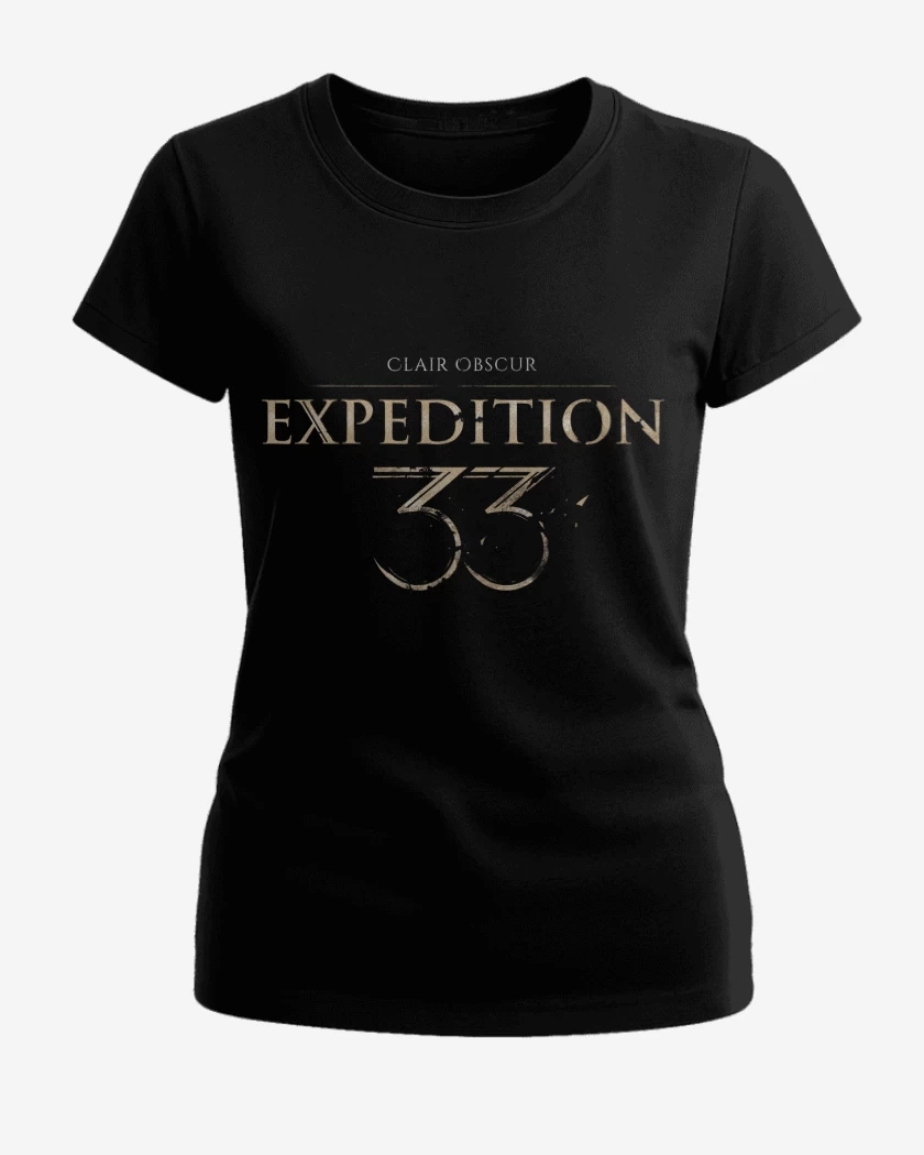 Polera de Mujer Negro de Clair Obscur Expedition 33 Logo