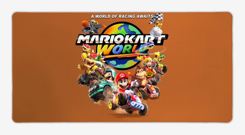 Mouse pad Gamer Naranjo de Mario Kart World