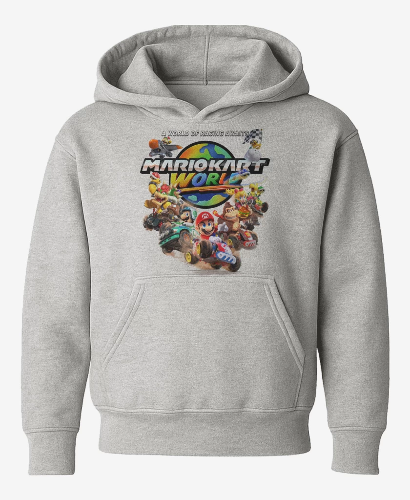 Poleron de niño Gris Melange de Mario Kart World