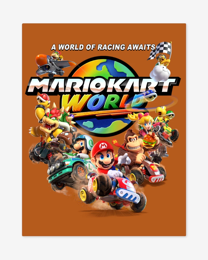 Print metalico Naranjo de Mario Kart World