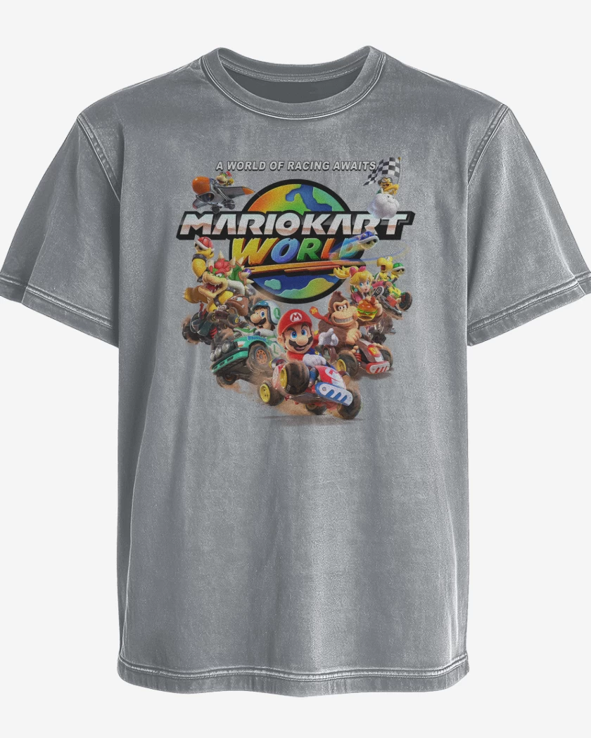 Polera desgastada Mario Kart World