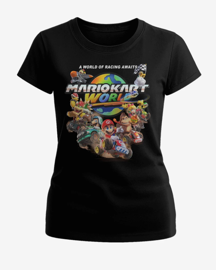 Polera de Mujer Negro de Mario Kart World