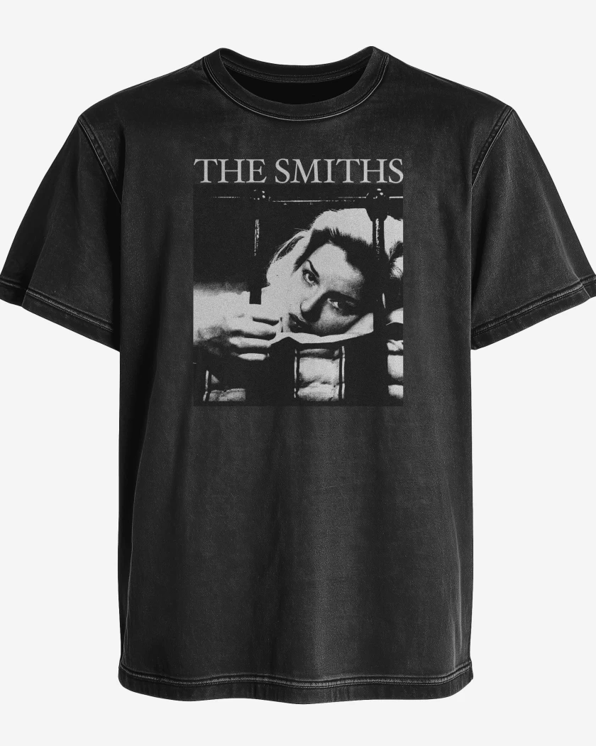 Polera desgastada Negro de The Smiths Singles