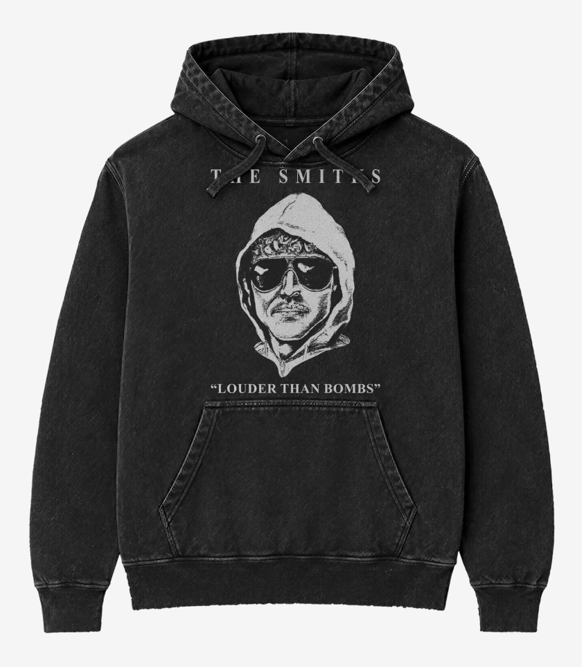 Poleron Canguro Acid Wash Negro de The Smiths Louder Than Unabomber 