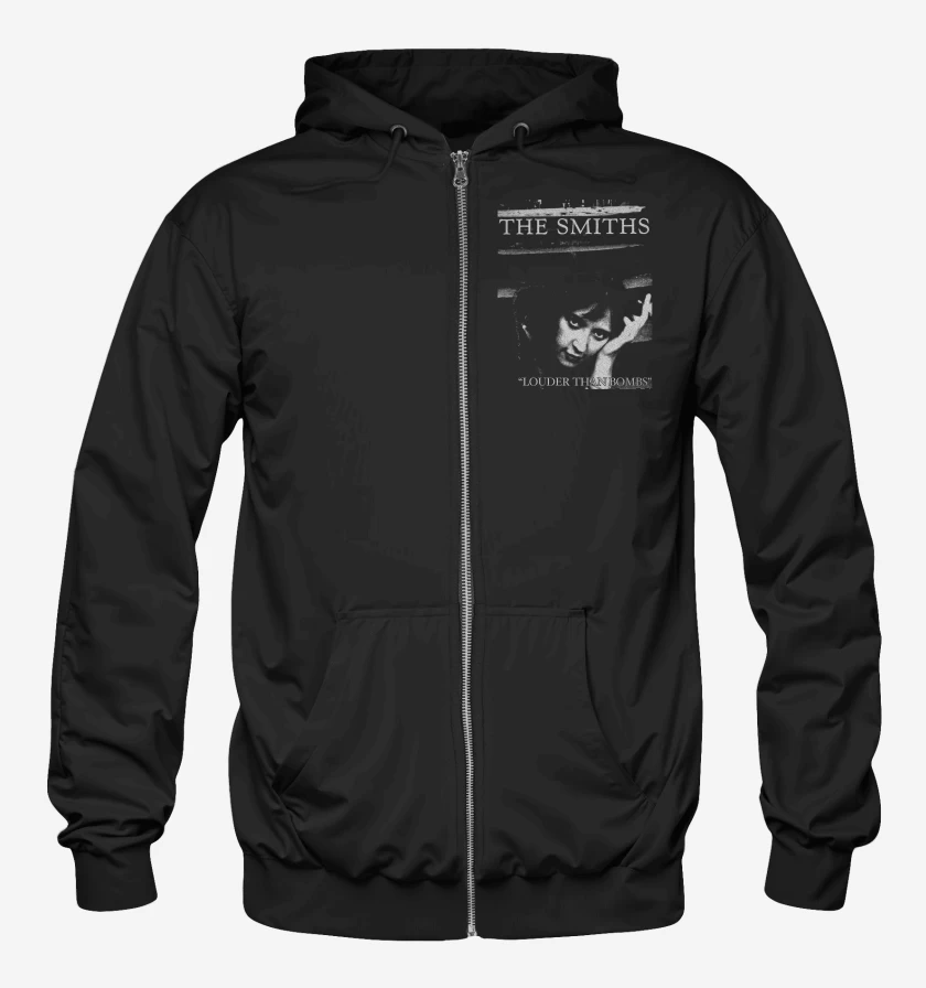 Poleron Canguro con cierre Negro de The Smiths Louder Than Bombs