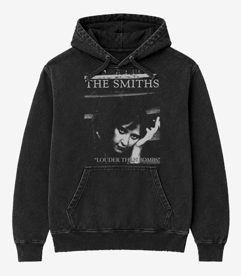 Poleron Canguro Acid Wash Negro de The Smiths Louder Than Bombs