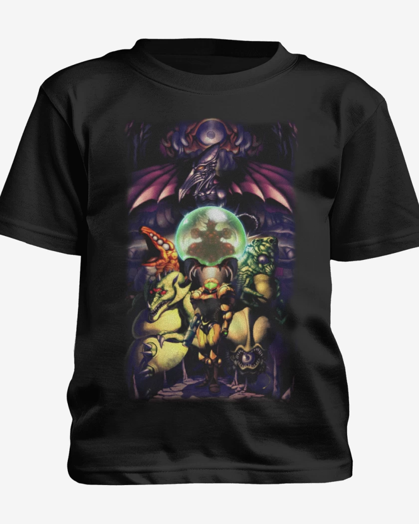 Polera de niño Negro de Metroid full color