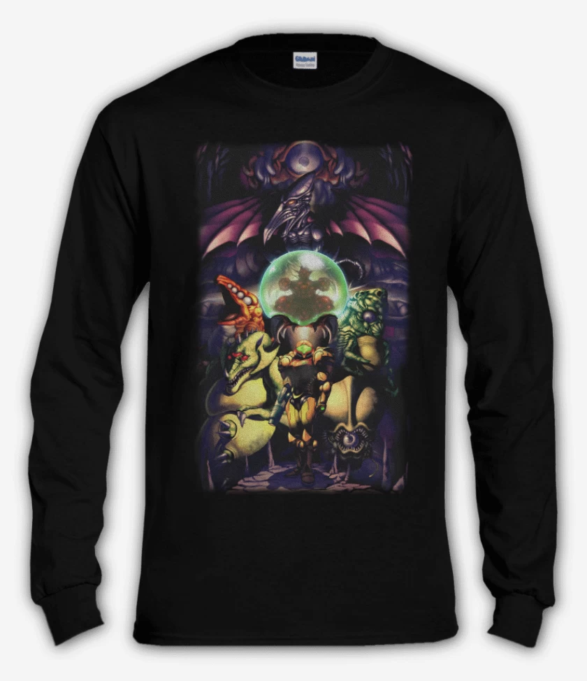 Polera manga larga Metroid full color