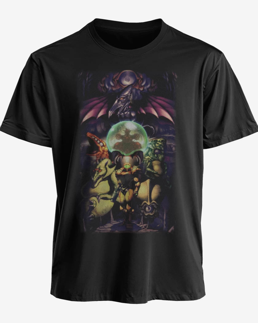 Polera Negro de Metroid full color