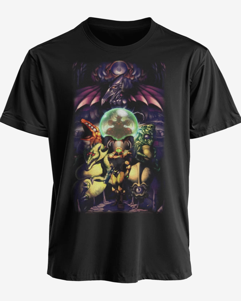 Polera premium Negro de Metroid full color