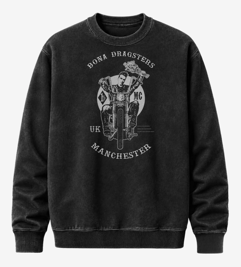 Poleron Polo Acid Wash Negro de Morrissey Bona Dragsters