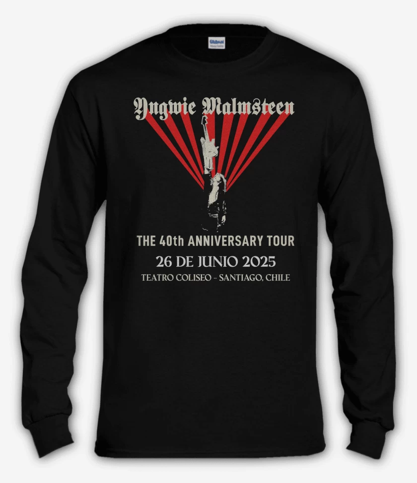 Polera manga larga Negro de Yngwie Malmsteen 40 Aniversario