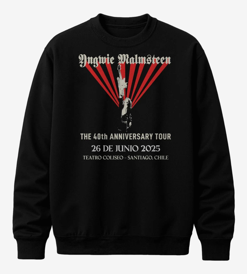 Poleron polo Negro de Yngwie Malmsteen 40 Aniversario