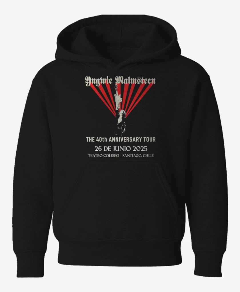 Poleron de niño Negro de Yngwie Malmsteen 40 Aniversario