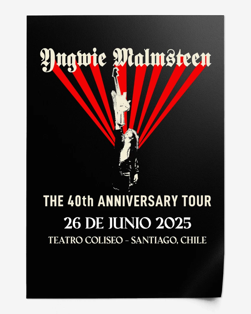 Print Negro de Yngwie Malmsteen 40 Aniversario