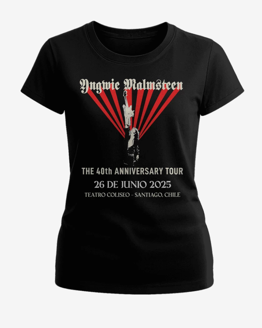 Polera de Mujer Negro de Yngwie Malmsteen 40 Aniversario