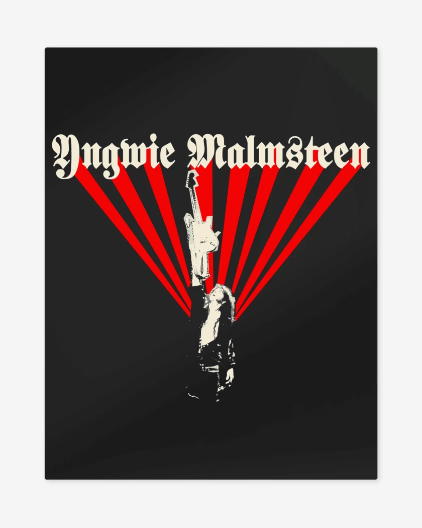 Print metalico Negro de Yngwie Malmsteen 40 Aniversario 2