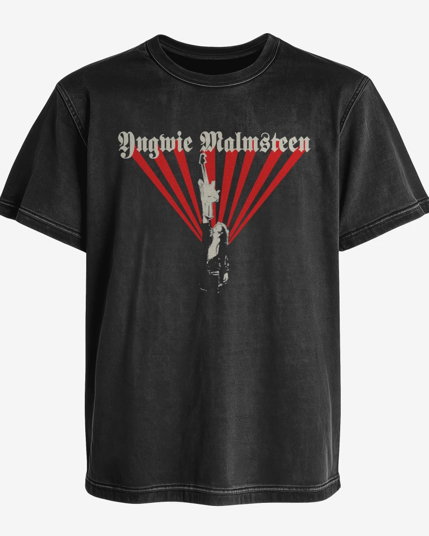 Polera desgastada Negro de Yngwie Malmsteen 40 Aniversario 2