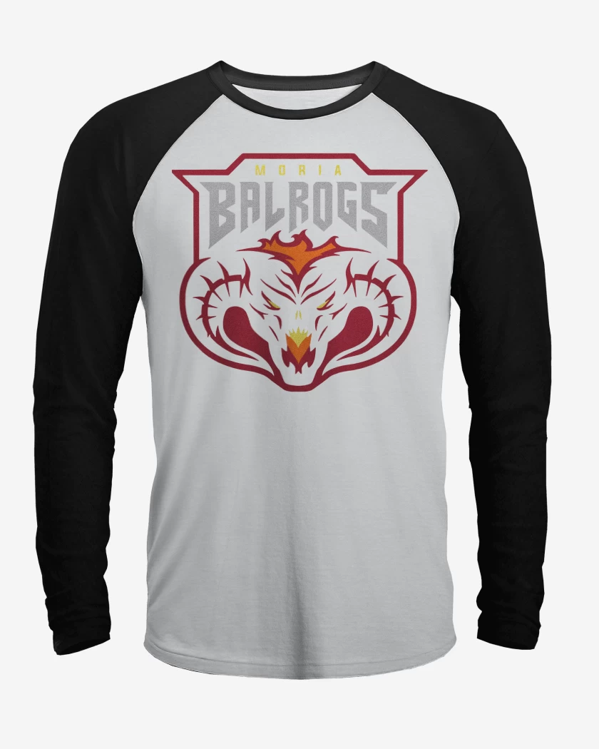 Polera Raglan Blanco / Negro de Balrogs de Moria