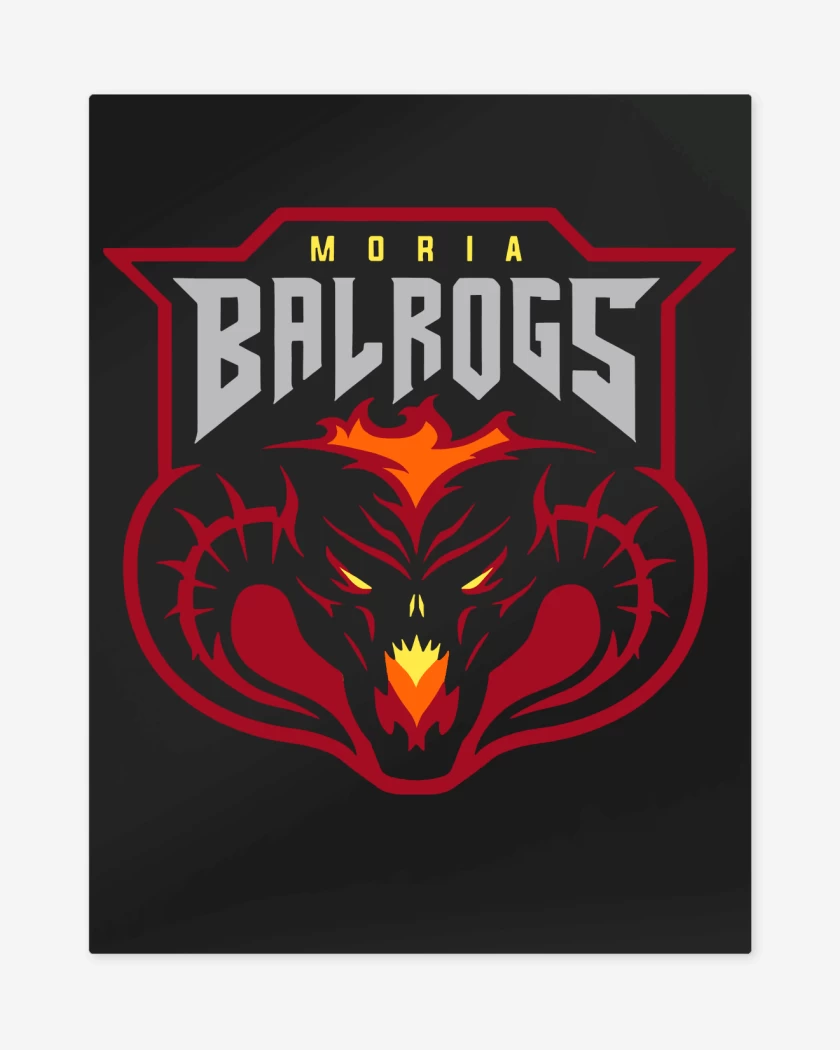 Print metalico Negro de Balrogs de Moria