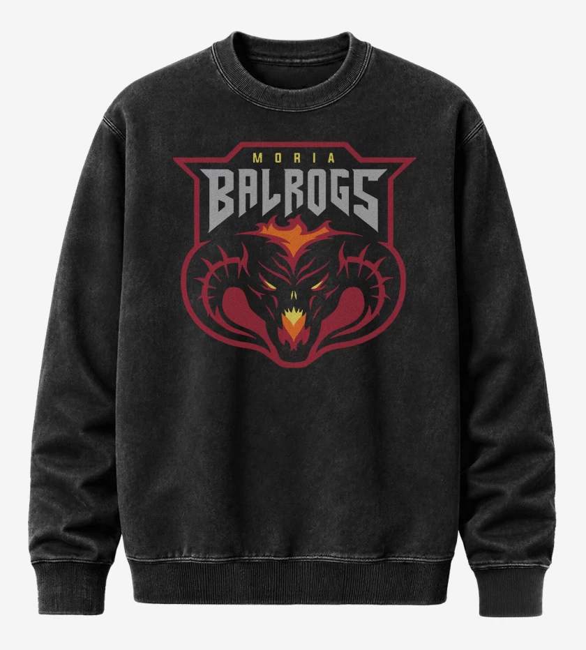 Poleron Polo Acid Wash Negro de Balrogs de Moria